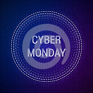 Cyber Monday Sale vector banner template on binary background. EPS 10 vector illustration