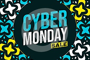 Cyber Monday Sale wallpaper design with colorful typography. Cyber Monday is observed to encourage ecommerce shopping day