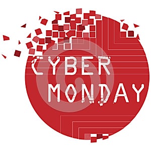 Cyber Monday sale website display with hang tags vector promotion