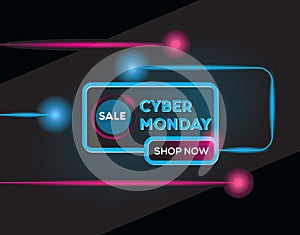 Cyber monday technology concept with flat design vector
