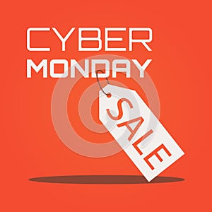Cyber Monday vector illustration on a red background for the site