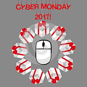 Cyber Monday vector minimal discount concept