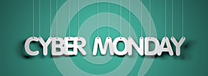 Cyber Monday - white words on teal background