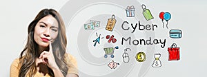 Cyber Monday with young woman