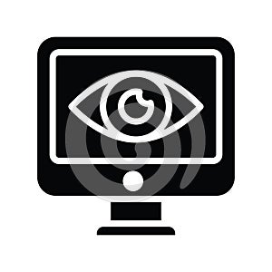 Cyber Monitoring vector solid Icon Design illustration. Cloud computing Symbol on White background EPS 10 File