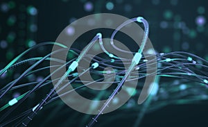 Cyber network, big data, digital nano space. Metaverse of the coding flow of neural networks of the future