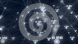 Cyber network connection structure. Technology connect big data. Science background. Business futuristic backdrop. 3D rendering