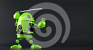 Cyber ninja. Technology concept. Isolated. Contains clipping path