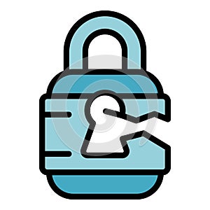 Cyber padlock icon vector flat