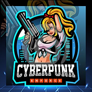 Cyber punk mascot. esport logo design