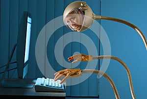 Cyber robot internet hacking thief