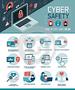 Cyber safety tips infographic