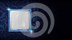 Cyber security abstract background,Key on CPU chip electronic, vector