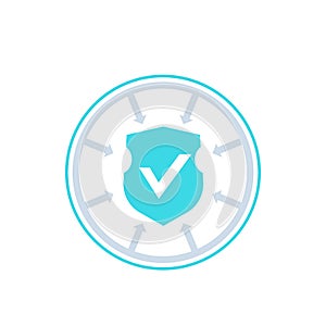 Cyber security, access protection vector icon