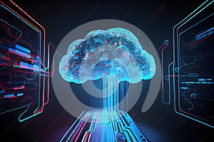 Cyber security, AI Mind, Network Management, Modern Data Center, Cloud Networking, AI Generated