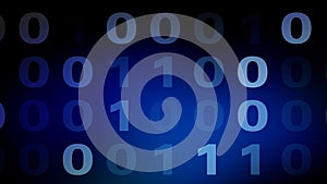 Cyber security binary on blue wallpaper highlights digital security, programming code, and binary numbers for data transmission