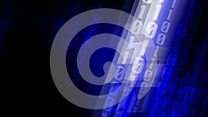 Cyber security in binary code rectangles protecting digital communication and data against cyber attack and hacking using machine