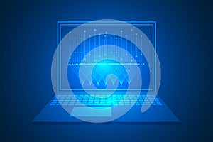 Cyber security binary code technology abstract background. big data innovation backdrop.