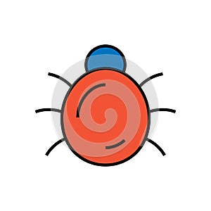 Computer bug vector icon