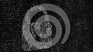 Cyber security concept. Abstract digital background. Binary code. Green color. 3D rendering