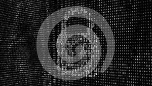 Cyber security concept. Abstract digital background. Binary code. Green color. 3D rendering