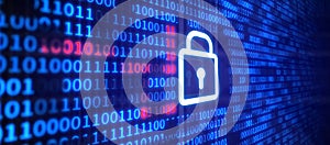 Cyber security concept. binary code. internet secure.