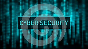 Cyber security concept. Digital background blue matrix. Binary computer code. Hacker concept. Vector illustration