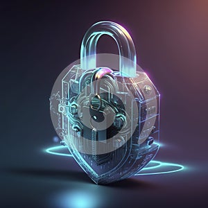 Cyber Security Concept. Generative AI