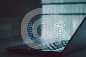 Cyber security concept identity theft, Database hacks, internet cyber crime. hacker attack