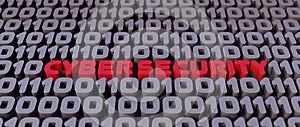 Cyber security concept made from red letters 3D Render