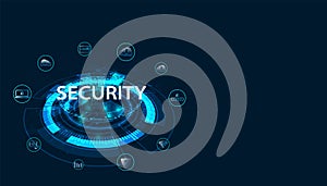 Cyber Security Concept Protect network, device, program and data from attacks, Network security, Application, Data