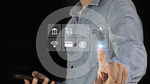 Cyber ??Security Concept, User Authentication System with Name and Password, Technology Security Concept