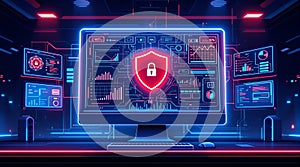 Cyber Security Dashboard with Shield and Network Data