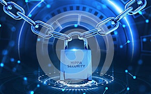 Cyber security data protection business technology privacy concept. Hippa Security