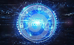 Cyber security data protection business technology privacy concept. Hippa Security