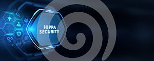 Cyber security data protection business technology privacy concept. Hippa Security