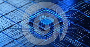 Cyber Security Data Protection Chip on Circuit Board