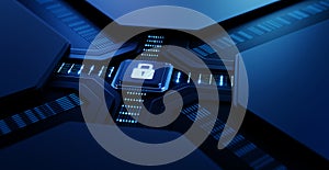 Cyber Security Data Protection Chip on Circuit Board