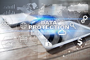 Cyber security, Data protection, information safety. internet technology concept