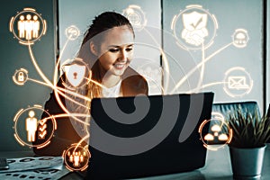 Cyber Security and Digital Data Protection Concept uds