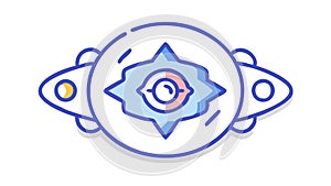 Cyber Security Digital Eye Icon, vector design Generative AI