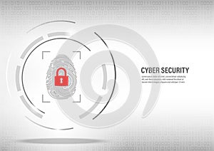 Digital Fingerprint Scan on binary code background