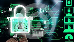 Cyber security encryption technology to protect data privacy conceptual