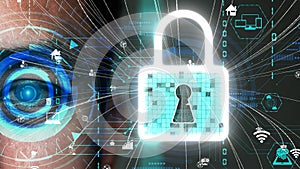 Cyber security encryption technology to protect data privacy conceptual