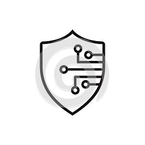 cyber security icon design, illustration graphic Security logo Artificial Intelligence Shield icon speed internet technology