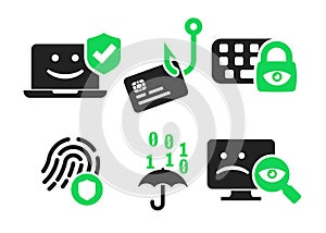 Cyber security icon set