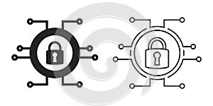 Cyber security icon stock vector for graphic design