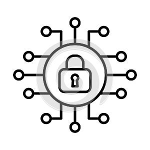Cyber security icon vector. Security logo Artificial Intelligence Keyhole symbol speed internet technology sign for graphic design