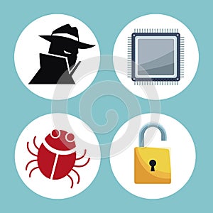 Cyber security icons photo