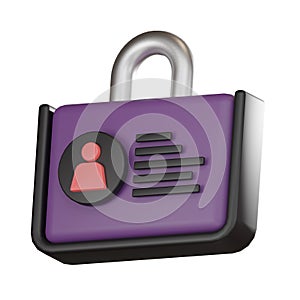 Cyber Security ID 3D Icon, Digital Protection & Privacy 3D render